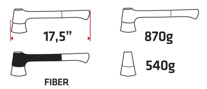 VERTO Balta 870g, fej 540g, üvegszál nyél 17.5" 05G101