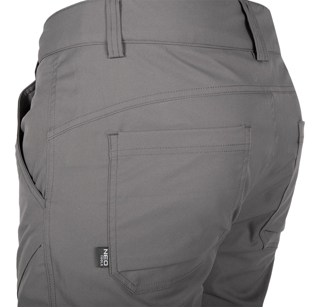 NEO TOOLS Munkásnadrág, OUTDOOR, 2 irányú sztreccs anyag, 185g/m2, szürke, XXXL 81-297-XXXL
