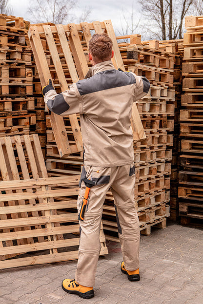 NEO TOOLS Munkadzseki 2 az 1-ben, S/48 100% pamut, 180g/m2, lezippzározható újjak,  81-310-S