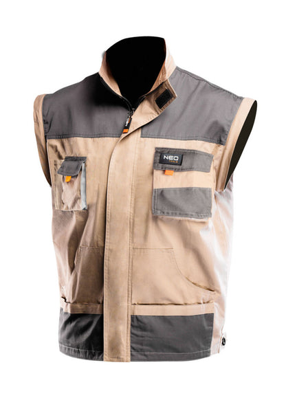 NEO TOOLS Munkadzseki 2 az 1-ben, S/48 100% pamut, 180g/m2, lezippzározható újjak,  81-310-S