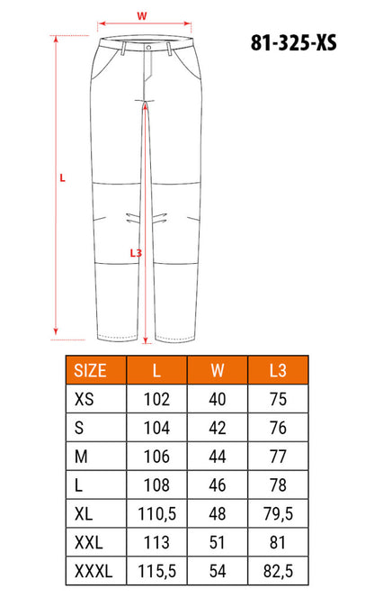 NEO TOOLS Munkásnadrág, 100% pamut, XS 81-325-XS