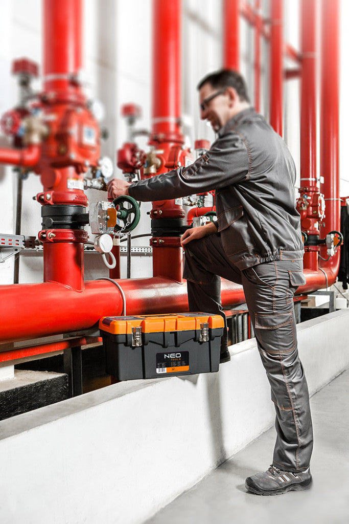 NEO TOOLS Kantáros Munkásnadrág, BASIC, L/52, 35% pamut, 65% polyester, 245 g/m2, térdprotektor zseb, L 81-430-L