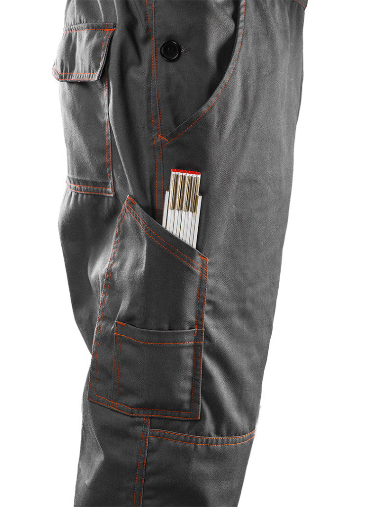 NEO TOOLS Kantáros Munkásnadrág, BASIC, L/52, 35% pamut, 65% polyester, 245 g/m2, térdprotektor zseb, L 81-430-L