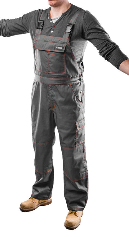 NEO TOOLS Kantáros Munkásnadrág, BASIC, XL/56, 35% pamut, 65% polyester, 245 g/m2, térdprotektor zseb, XL 81-430-XL