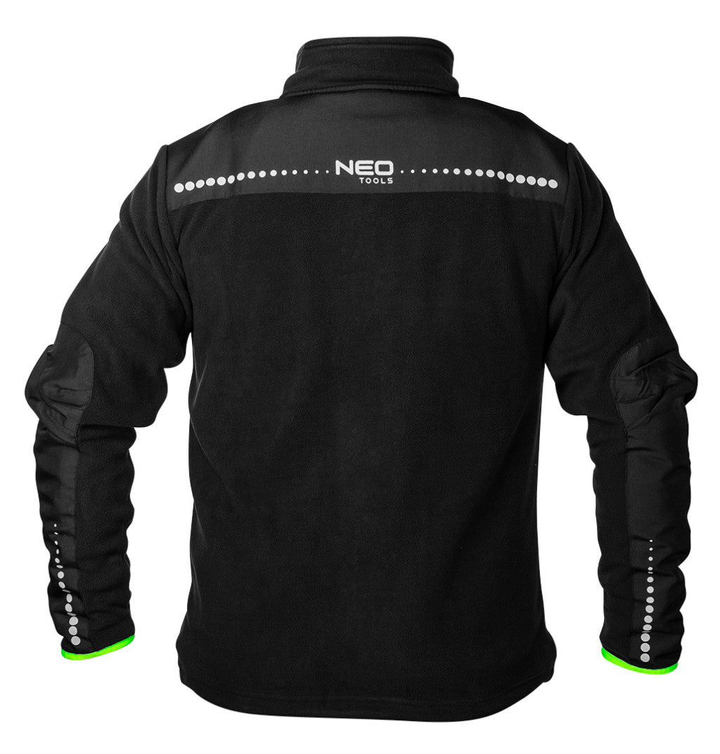 NEO TOOLS Polár Munkavédelmi kabát, PREMIUM, fekete, cordura megerősítésekkel, 300g/m2, M 81-507-M