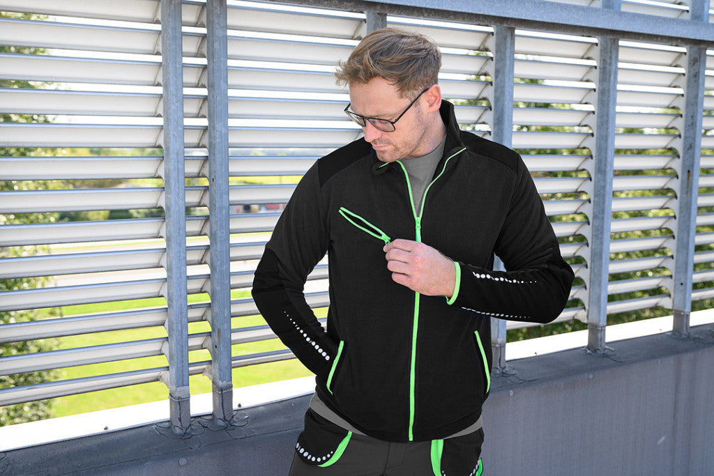 NEO TOOLS Polár Munkavédelmi kabát, PREMIUM, fekete, cordura megerősítésekkel, 300g/m2, XXL 81-507-XXL