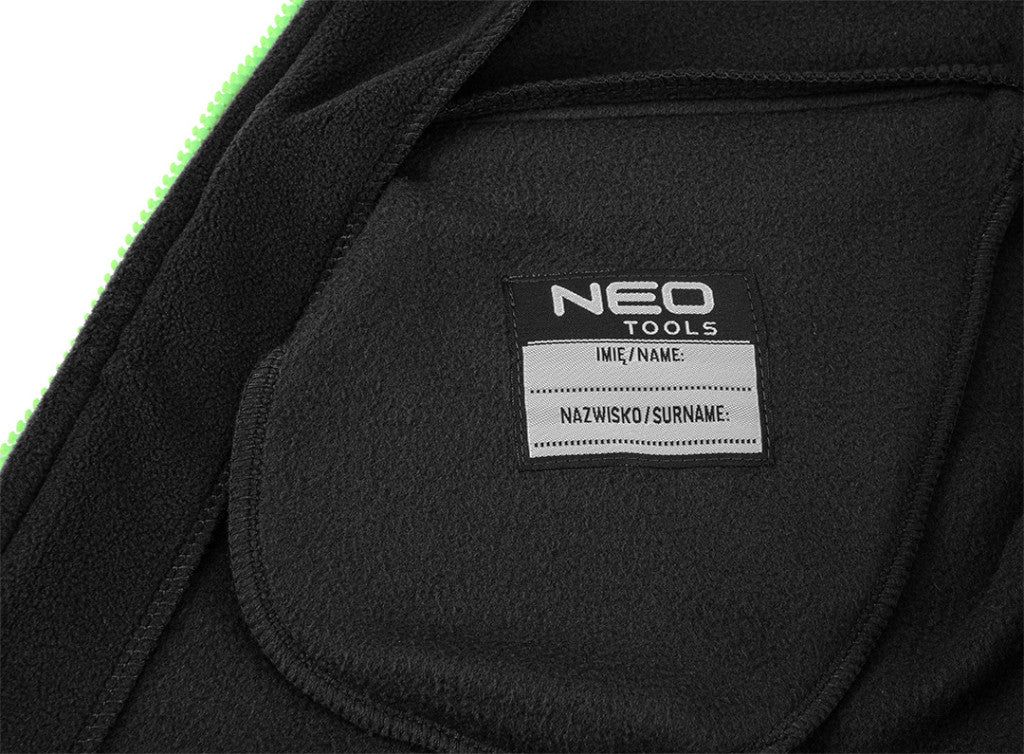 NEO TOOLS Polár Munkavédelmi kabát, PREMIUM, fekete, cordura megerősítésekkel, 300g/m2, XXXL 81-507-XXXL