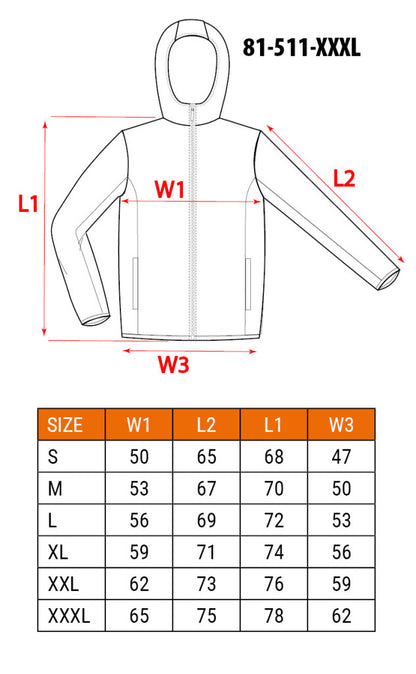NEO TOOLS Munkavédelmi kabát, kapucnival PREMIUM, kétrétegű, 67% pamut + 33% poliészter, XXXL 81-511-XXXL