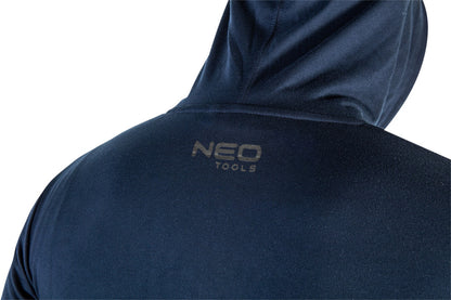 NEO TOOLS Munkavédelmi pulóver kapucnival COMFORT, sötétkék, 60% poliészter 40% műselyem, XL  81-513-XL