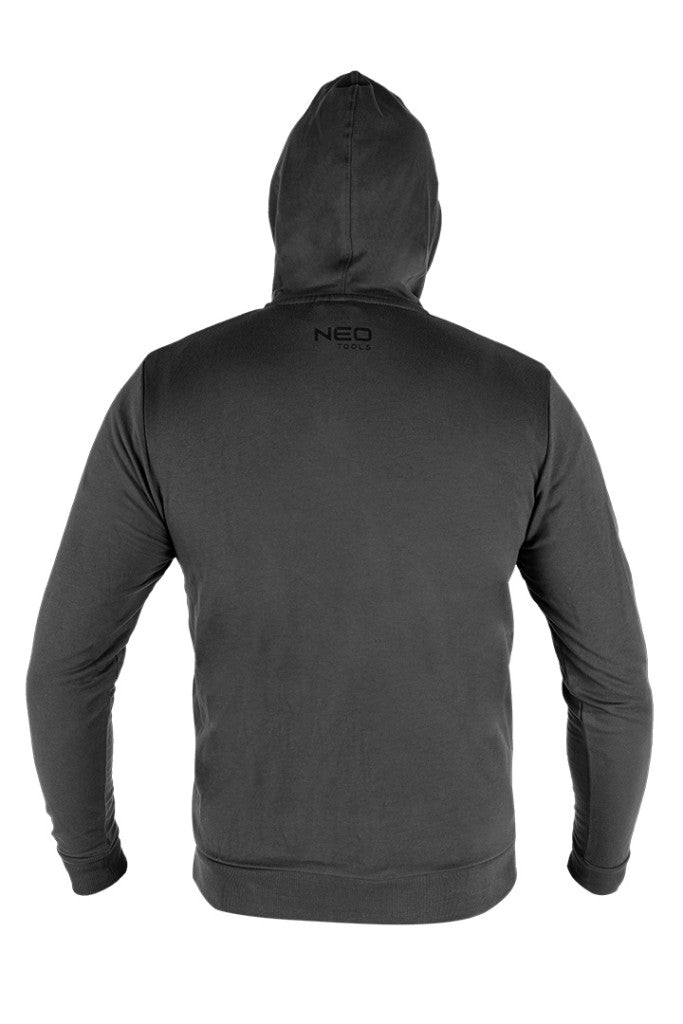 NEO TOOLS Munkavédelmi pulóver kapucnival COMFORT, szürke, 57% pamut 39% poliészter, XXL 81-514-XXL