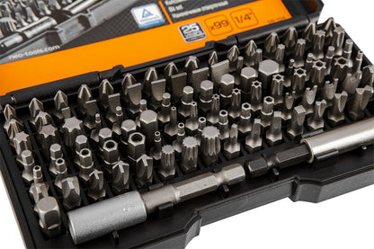 NEO TOOLS Csavarhúzó bitkészlet 100db 25 év garanciával 06-104