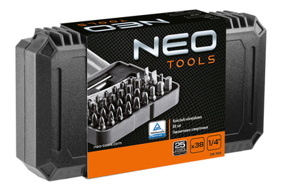 NEO TOOLS Csavarhúzó bitkészlet 38db 25 év garanciával 06-105