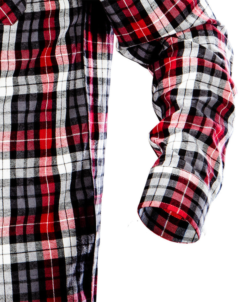 NEO TOOLS Flanel munkaing, piros-fekete-fehér, 100% pamut, M 81-540-M