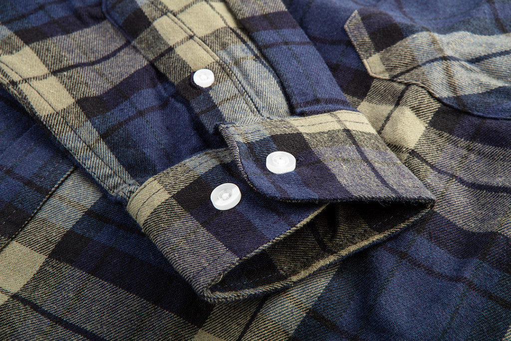 NEO TOOLS Flanel munkaing, kék-oliva-fekete, 100% pamut, XL 81-541-XL