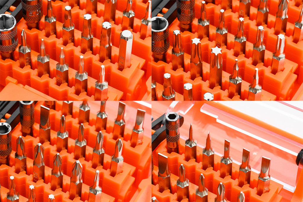 NEO TOOLS Műszerész, precíziós csavarhúzókészlet, bitekkel, nyéllel és hosszabbító szárakkal, 45db-os 06-111-1