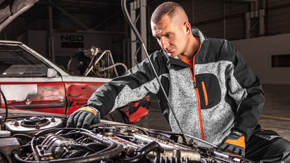 NEO TOOLS Munkavédelmi kabát, softshell betétekkel, XXL 81-555-XXL