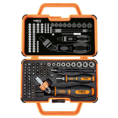 NEO TOOLS Csavarhúzó bitkészlet, hajtószárral 69db 06-116