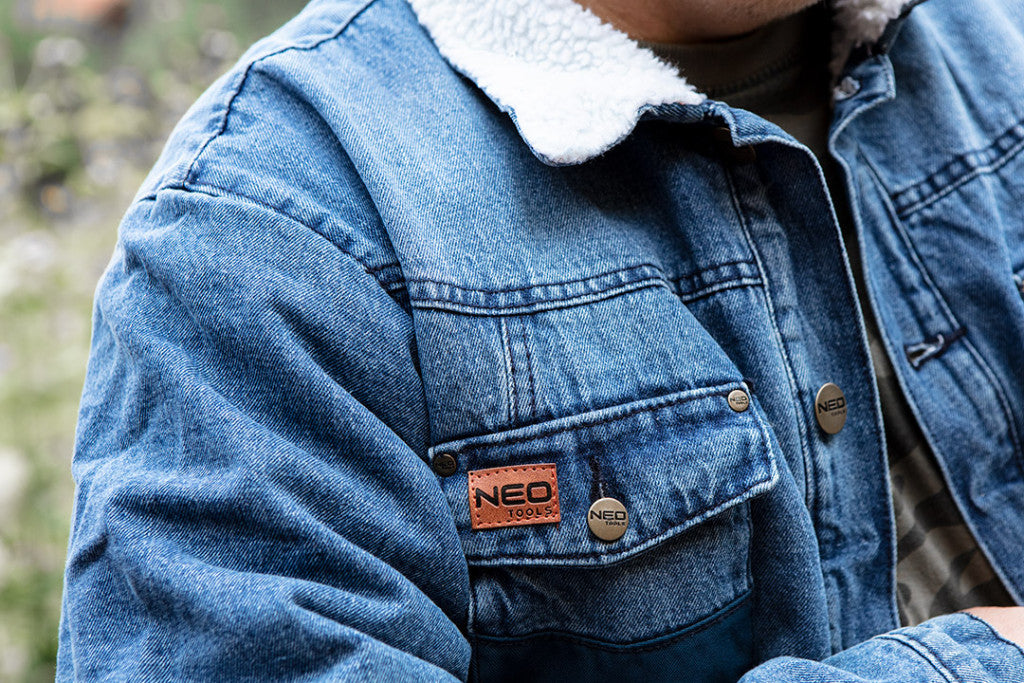 NEO TOOLS Farmer Munkavédelmi kabát, DENIM, béléssel, M 81-557-M