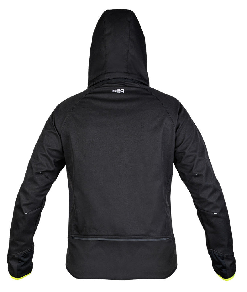 NEO TOOLS Softshell munkavédelmi kabát, fekete-sárga, M 81-562-M