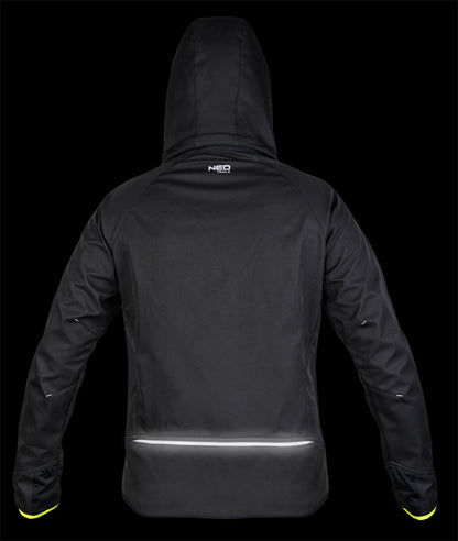 NEO TOOLS Softshell munkavédelmi kabát, fekete-sárga, XXL 81-562-XXL