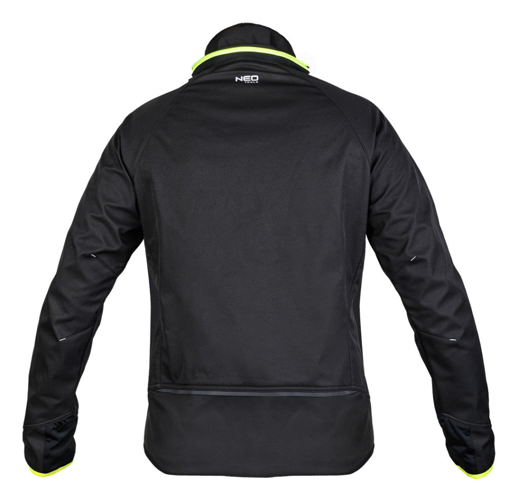 NEO TOOLS Softshell munkavédelmi kabát, fekete-sárga, XXXL 81-562-XXXL