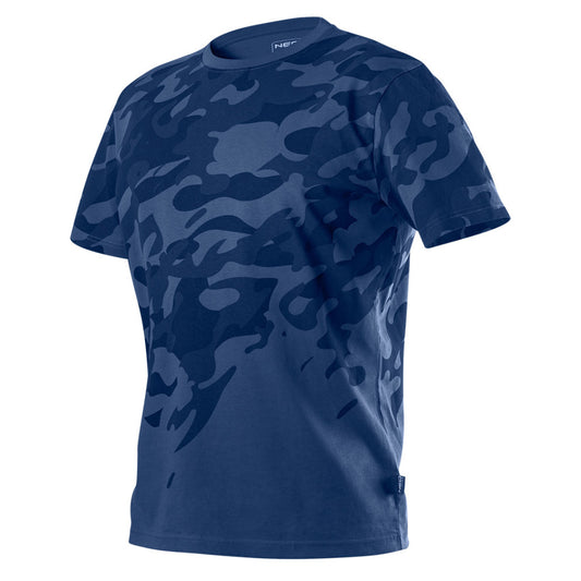 NEO TOOLS Munkavédelmi póló, CAMO Navy, tengerészkék, terepmintás, 100% pamut, S 81-603-S