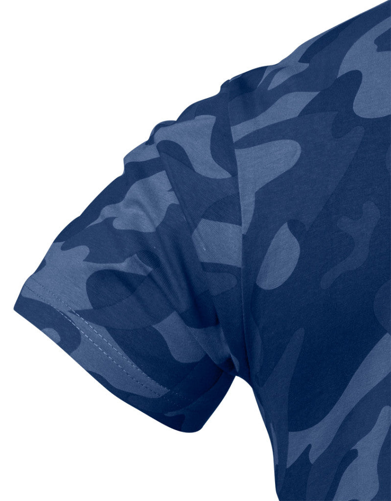 NEO TOOLS Munkavédelmi póló, CAMO Navy, tengerészkék, terepmintás, 100% pamut, S 81-603-S