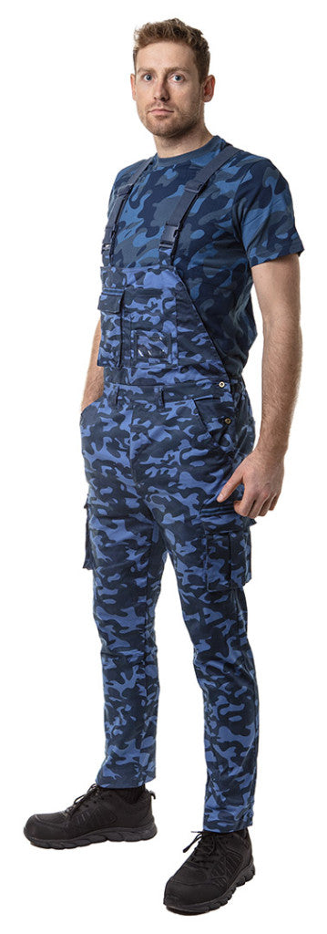 NEO TOOLS Munkavédelmi póló, CAMO Navy, tengerészkék, terepmintás, 100% pamut, XXL 81-603-XXL