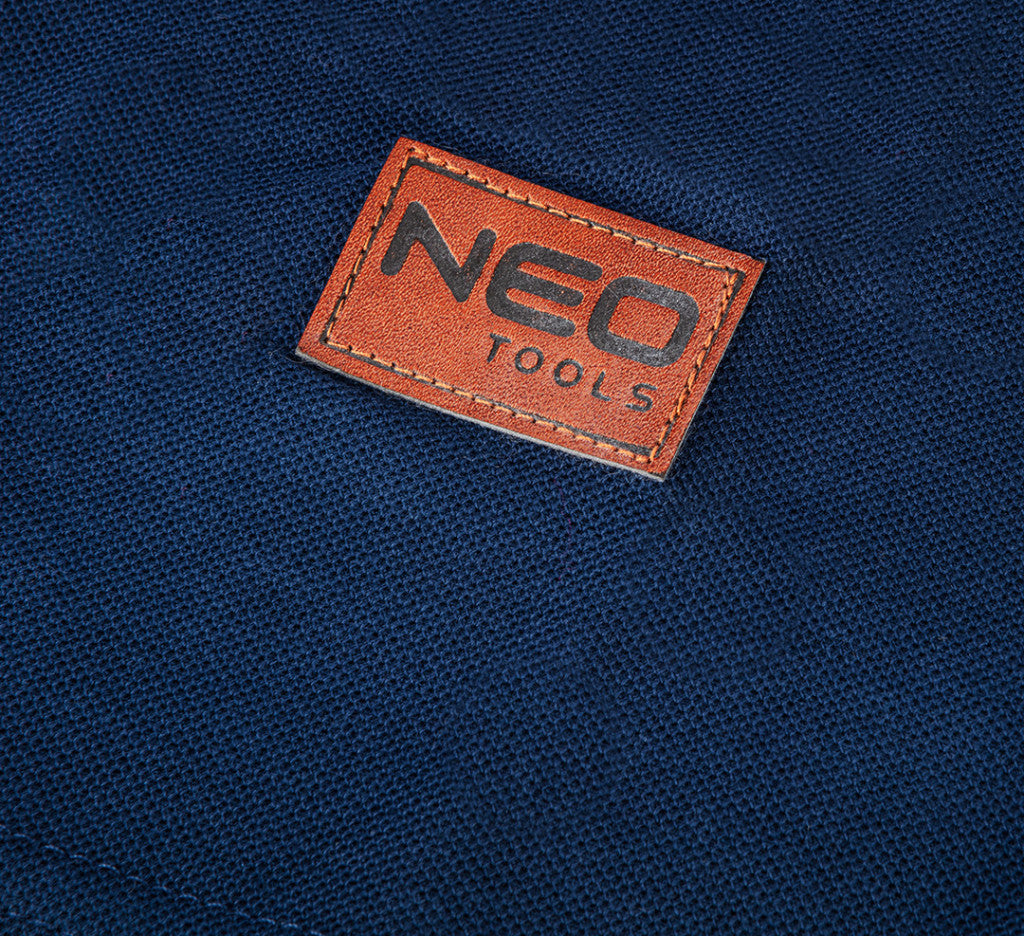 NEO TOOLS Munkavédelmi póló, galléros, kék, DENIM, 100% pamut, 200g/m2, M 81-606-M