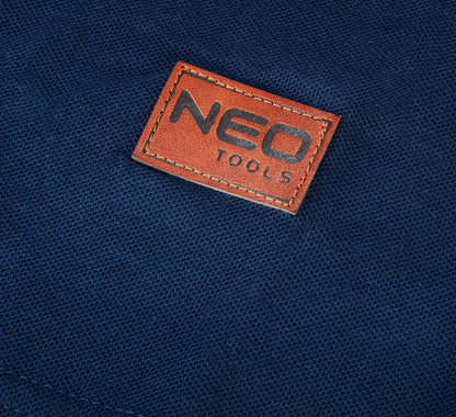 NEO TOOLS Munkavédelmi póló, galléros, kék, DENIM, 100% pamut, 200g/m2, XXL 81-606-XXL