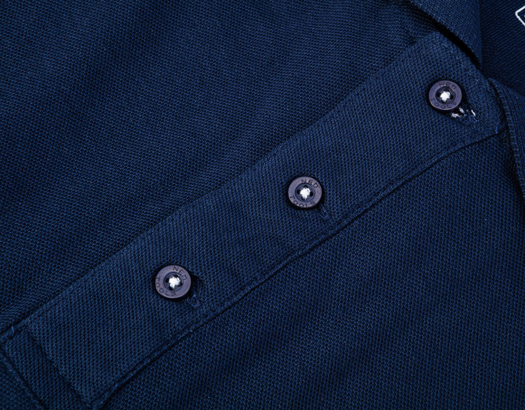 NEO TOOLS Munkavédelmi póló, galléros, kék, DENIM, 100% pamut, 200g/m2, XXXL 81-606-XXXL