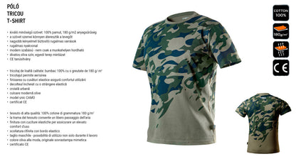 NEO TOOLS Munkavédelmi póló, CAMO, terepmintás, olíva, 100% pamut, 180g/m2, L 81-613-S