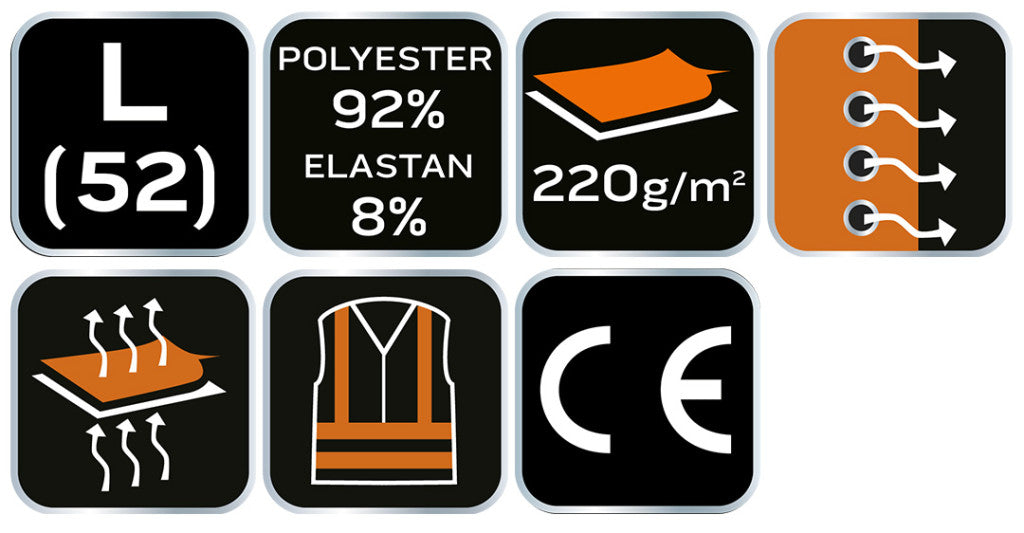 NEO TOOLS Munkavédelmi póló, Prémium, lélegző hálós panel, 92% Poliészter + 8% Spandex, 220 g/m2, L 81-614-L