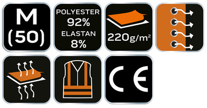 NEO TOOLS Munkavédelmi póló, Prémium, lélegző hálós panel, 92% Poliészter + 8% Spandex, 220 g/m2, M 81-614-M