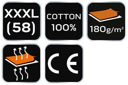 NEO TOOLS Munkavédelmi póló, piros, 100% pamut, 180g/m2, XXXL 81-648-XXXL