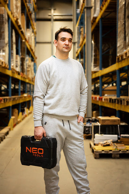 NEO TOOLS Melegítő felső COMFORT, szürke, 79% pamut, XL 81-650-XL