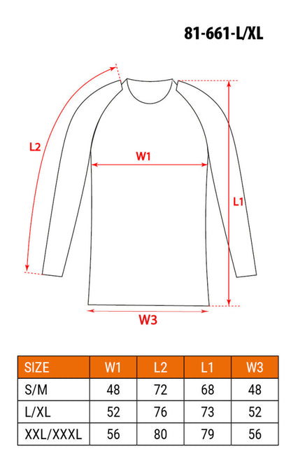 NEO TOOLS Thermo aláöltözet felső, hosszú ujjú, fekete, BASIC, L/XL 81-661-L/XL