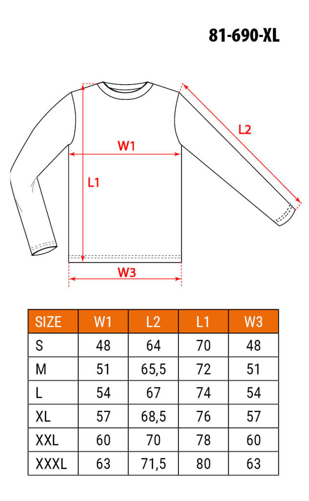 NEO TOOLS Munkavédelmi póló, hosszú ujjú, szürke, 90% pamut, XL 81-690-XL