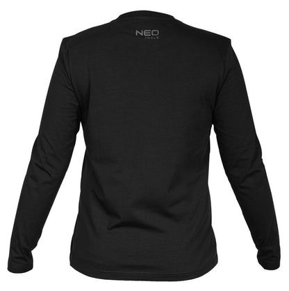 NEO TOOLS Munkavédelmi póló, hosszú ujjú, fekete, 100% pamut, L 81-691-L