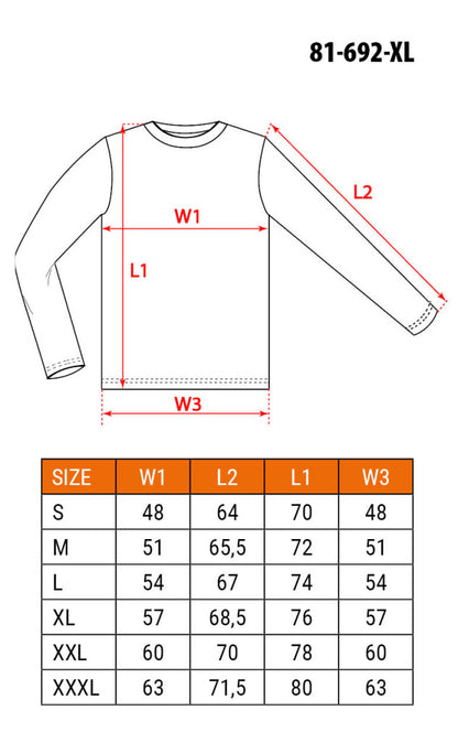 NEO TOOLS Munkavédelmi póló, hosszú ujjú, tengerészkék, 100% pamut, XL 81-692-XL