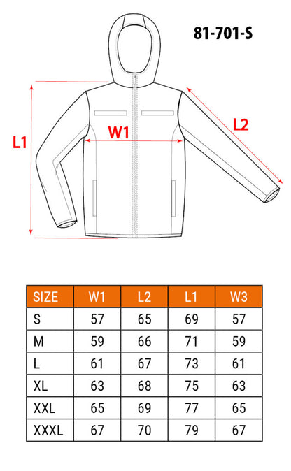 NEO TOOLS Láthatósági Softshell Munkavédelmi kabát, kapucnival, narancssárga, S 81-701-S