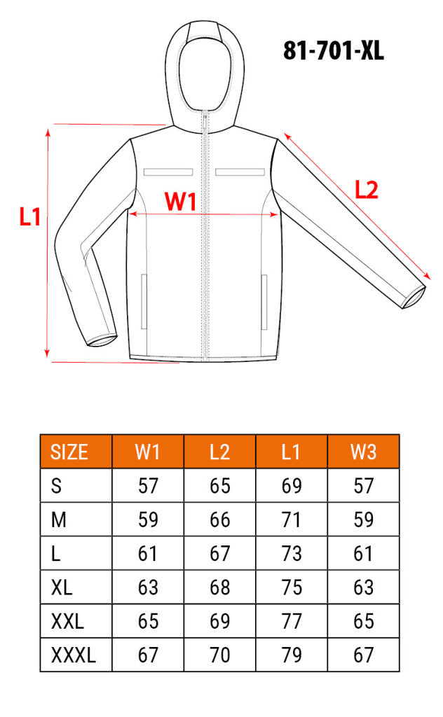 NEO TOOLS Láthatósági Softshell Munkavédelmi kabát, kapucnival, narancssárga, XL 81-701-XL