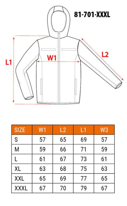 NEO TOOLS Láthatósági Softshell Munkavédelmi kabát, kapucnival, narancssárga, XXXL 81-701-XXXL