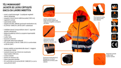NEO TOOLS Láthatósági Munkavédelmi kabát, extrán szigetelt, narancssárga, S 81-711-S