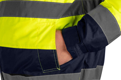 NEO TOOLS Láthatósági munkavédelmi kabát, szigetelt, sárga, 3 az 1-ben, XL 81-714-XL