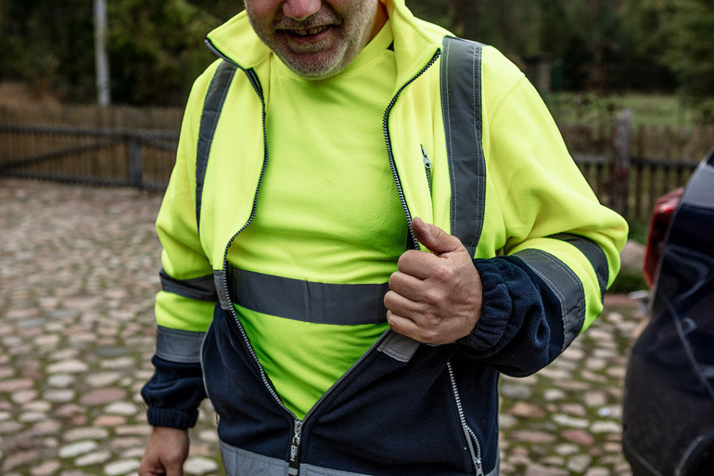 NEO TOOLS Láthatósági Munkavédelmi póló, sárga, sötét alsó résszel, L 81-730-L
