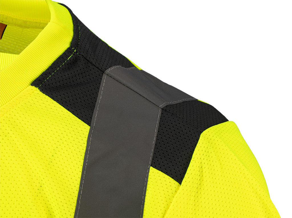 NEO TOOLS Láthatósági Munkavédelmi póló, sárga, sötét alsó résszel, S 81-730-S