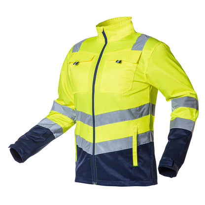 NEO TOOLS Láthatósági Munkavédelmi kabát, VISIBILITY, citromsárga, 60% pamut, 40% polyester, 260 gsm, XXL 81-742-XXL