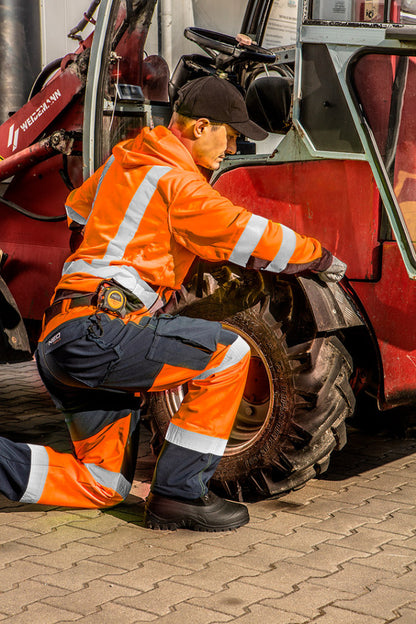 NEO TOOLS Láthatósági Munkavédelmi kabát, narancssárga, kapucnival, M 81-746-M