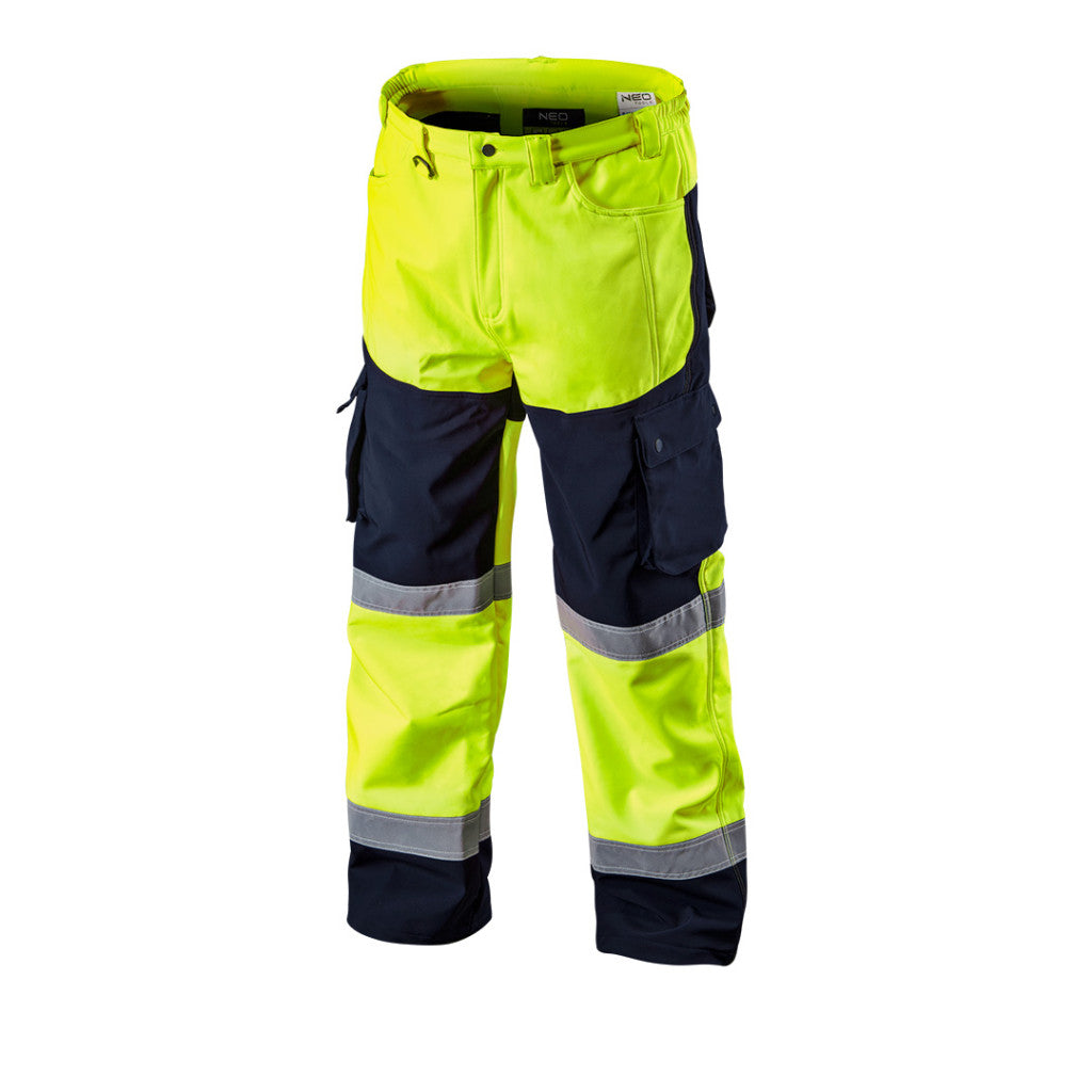 NEO TOOLS Láthatósági Softshell Munkásnadrág, citromsárga, S 81-750-S